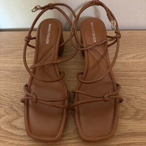 Marc Fisher Strappy Brown Leather Sandal in Women 8 - New!